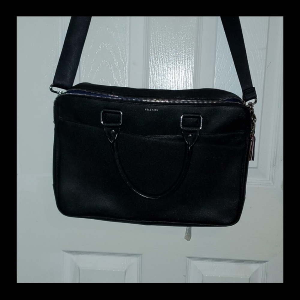 Cole Haan Saffiano American Airlines  Black Attache